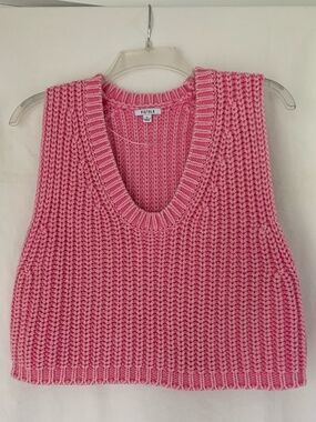 pistola pink chunky knit 'Cora Crop' Tank Top sweater vest